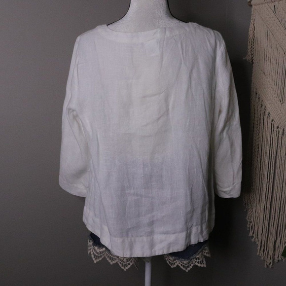 Hot Cotton | 100% Linen Unstructured Blouse - Picture 4 of 6